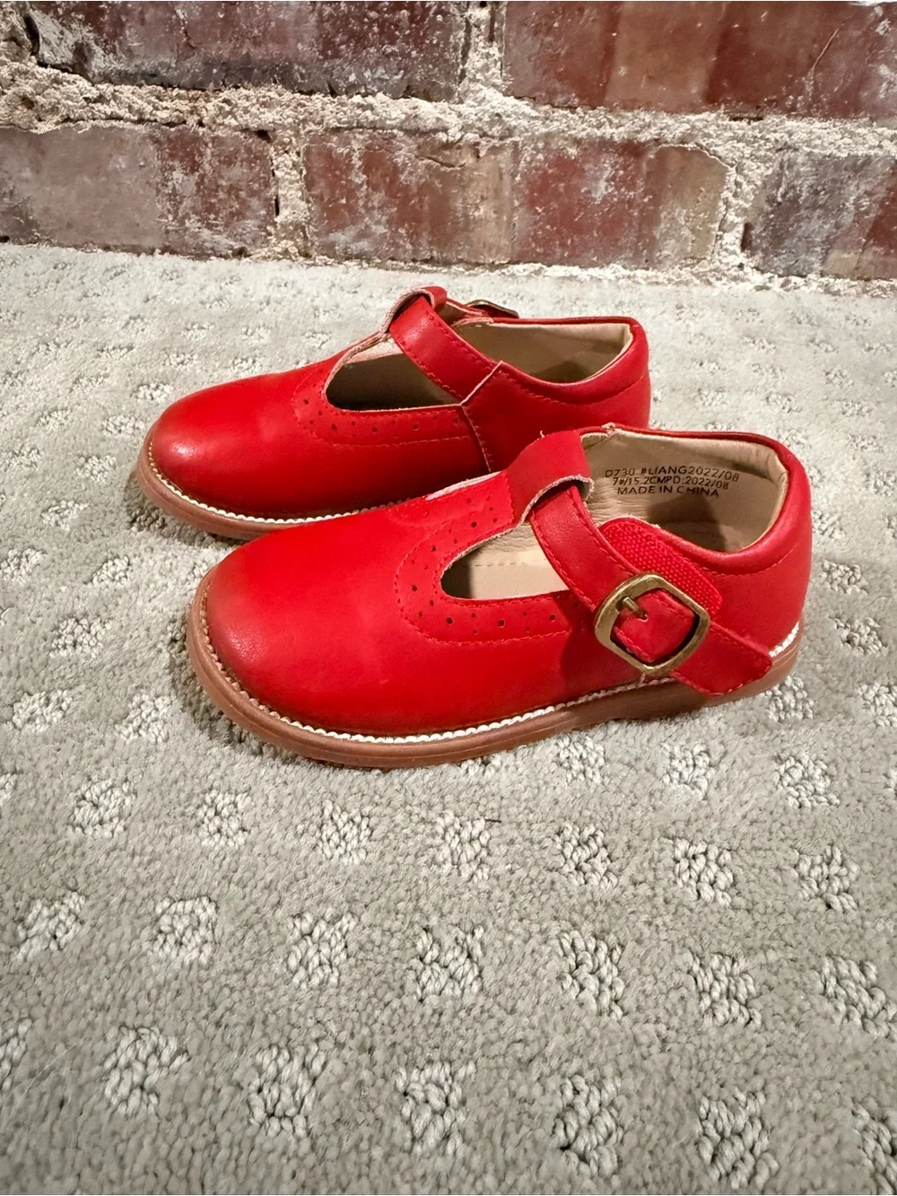 Classic Red T-Strap Kids Shoes - Leather Mary Janes